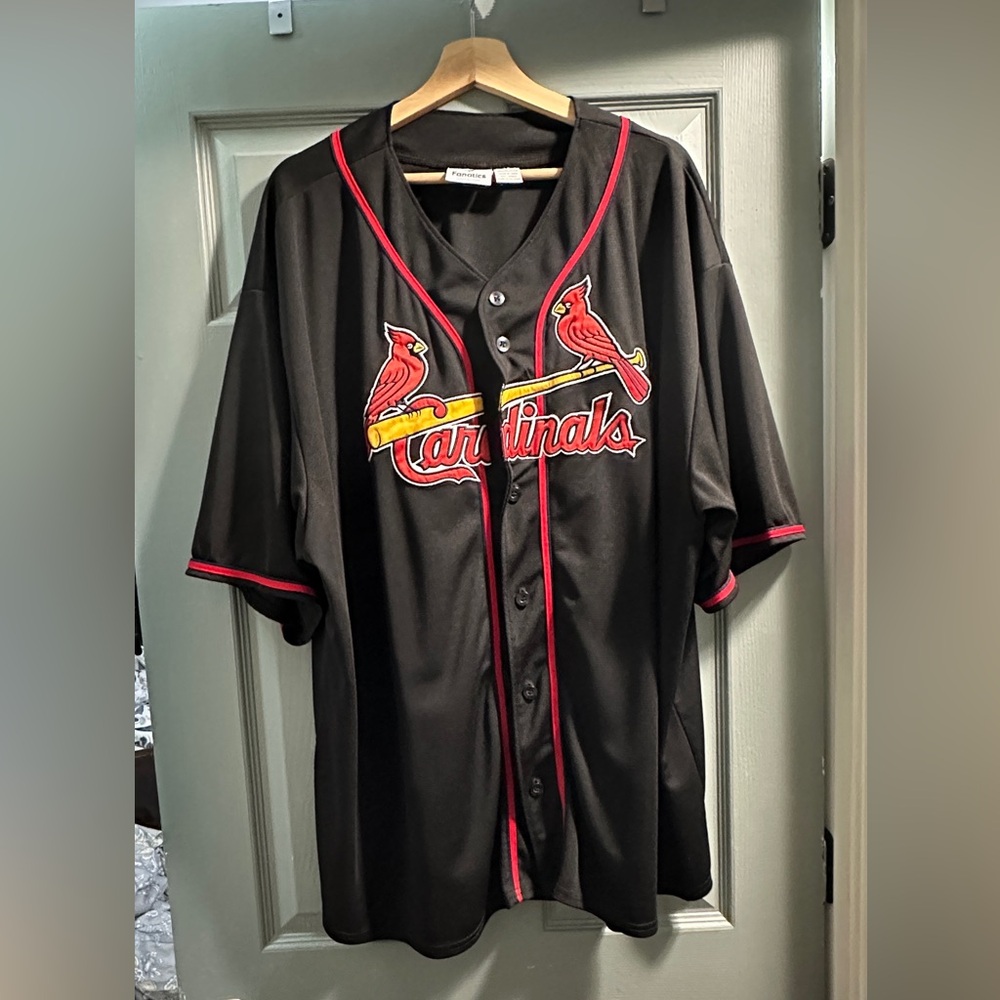 Rare Black Cardinals Button-Up Jersey Mens B&T